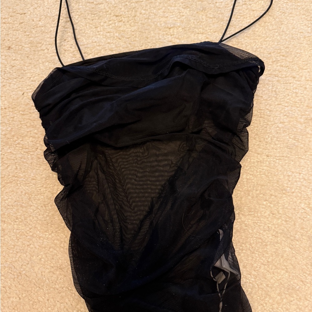 Elegant Black Mesh Cami